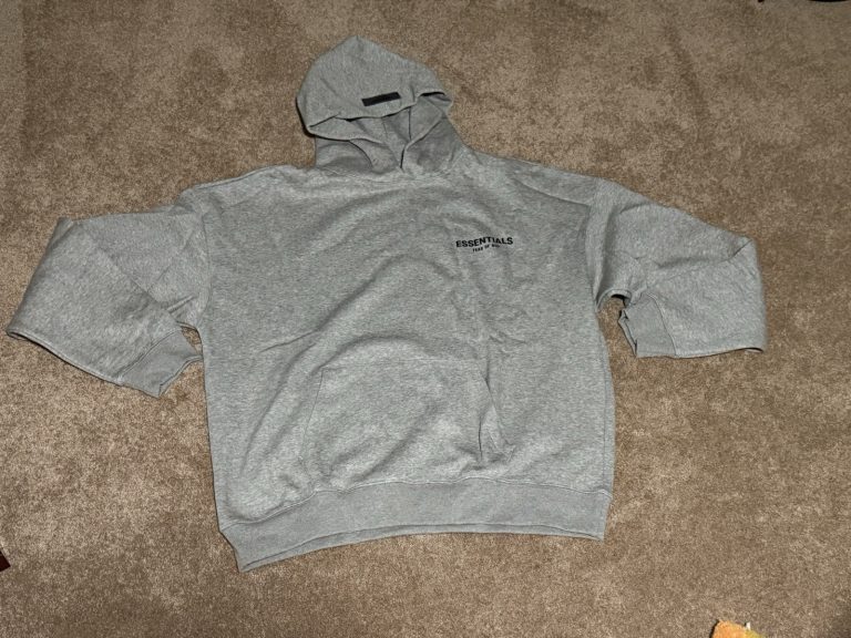 Fear of God Essentials Hoodie Mens XL Gray Pullover Logo Fear of God Sweatshirt