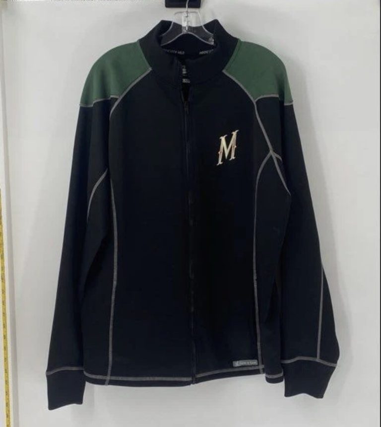 Minnesota Wild NHL Full Zip Track Jacket Black Green Mens Large Game Gear