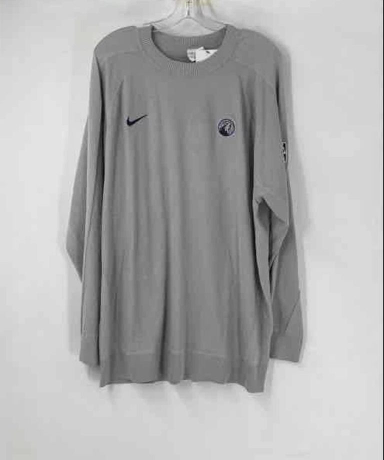 Nike Minnesota Timberwolves Team Issued Knit Sweater Gray NBA Authentics Mens XL