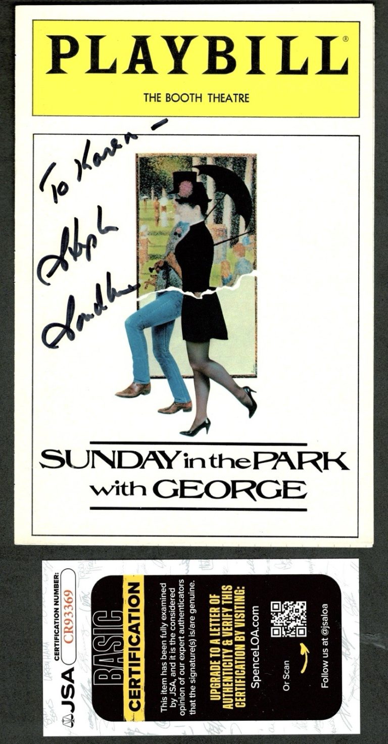 Stephen Sondheim Signed Autographed Playbill Cover JSA Sunday Park With George