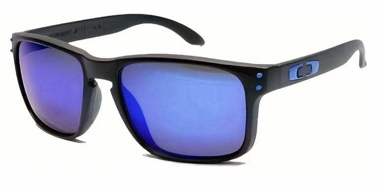Matte Black Square Sport Sunglasses Blue Mirror Lens UV400 Men Driving Golf