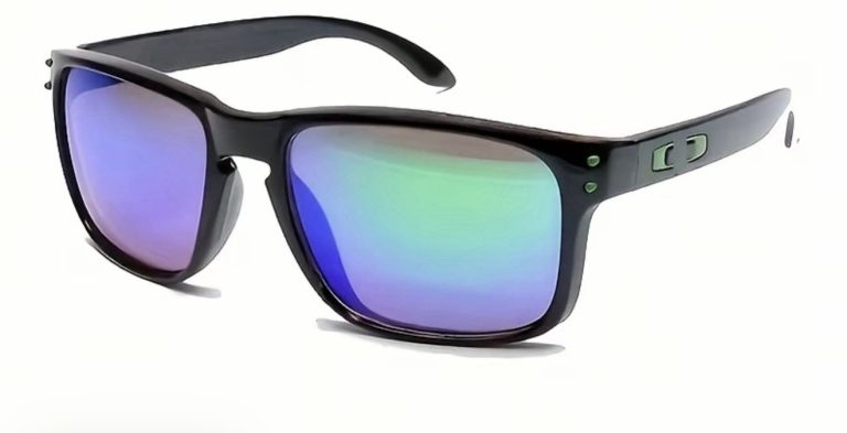 Black Square Sport Sunglasses Green Purple Mirror Lens UV400 Men Driving Golf