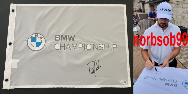 PATRICK CANTLAY SIGNED BMW CHAMPIONSHIP FLAG w/EXACT PROOF & BECKETT COA
