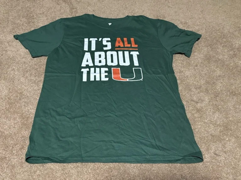 Fanatics Miami Hurricanes Mens M Green It's All About The U NCAA T-Shirt Tee
