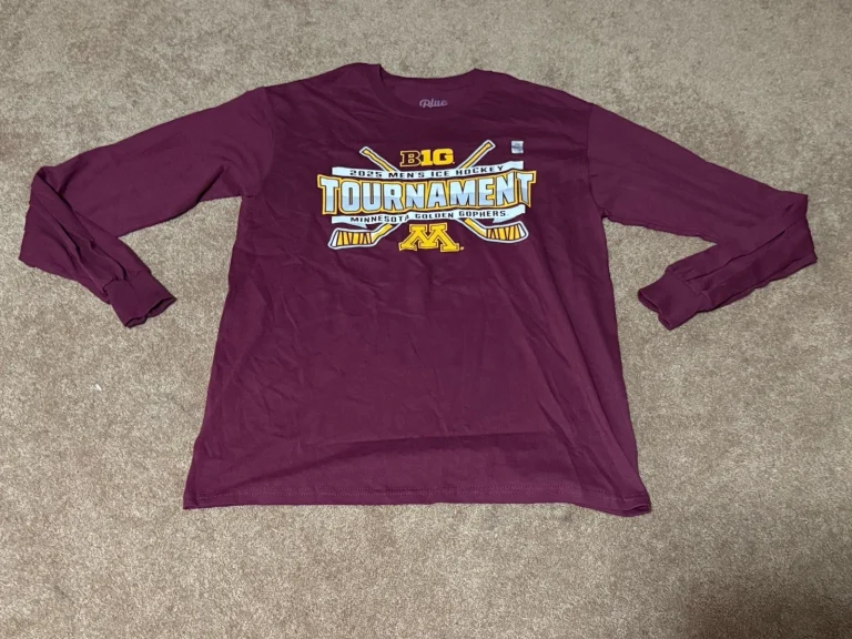 Blue 84 Minnesota Golden Gophers Mens M Maroon 2025 Big Ten Hockey Tournament