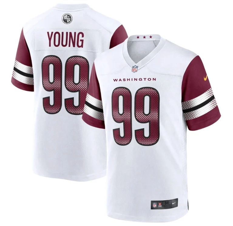 Nike Chase Young #99 Washington Commanders White Away Game NFL Jersey Size L NWT