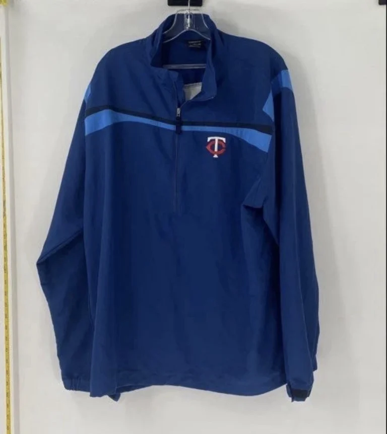 Nike Golf Minnesota Twins Mens XL 1/4 Zip Pullover Blue MLB Windbreaker Jacket