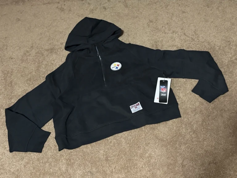 Lululemon Pittsburgh Steelers Womens XL/XXL Black Scuba Oversized 1/2 Zip Hoodie