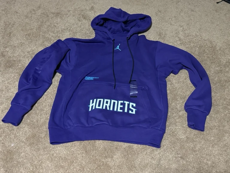 Jordan Charlotte Hornets Mens S Purple Pullover Hoodie NBA Statement Sweatshirt