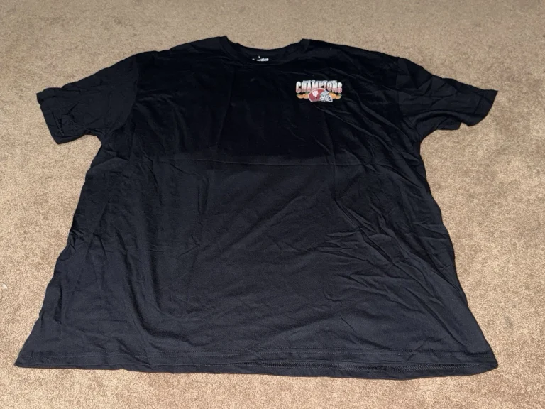 Fanatics Indiana Hoosiers Mens 2XL Black 2026 Peach Bowl Champions NCAA T-Shirt