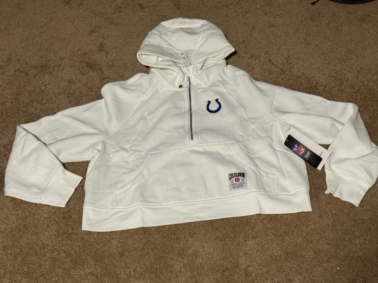 Lululemon Indianapolis Colts Womens XL/XXL White Scuba Oversized 1/2 Zip Hoodie