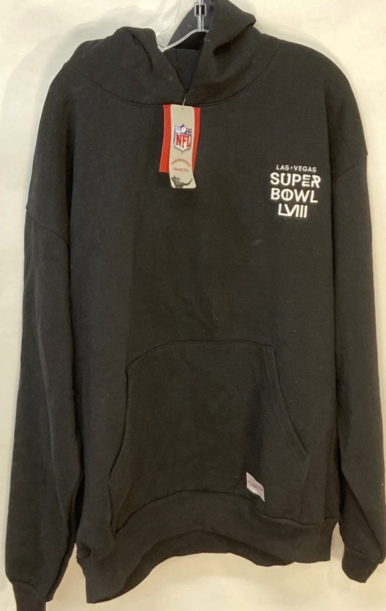 Mitchell & Ness Usher Blacklight Legacy Hoodie Super Bowl LVIII Black 2XL NWT