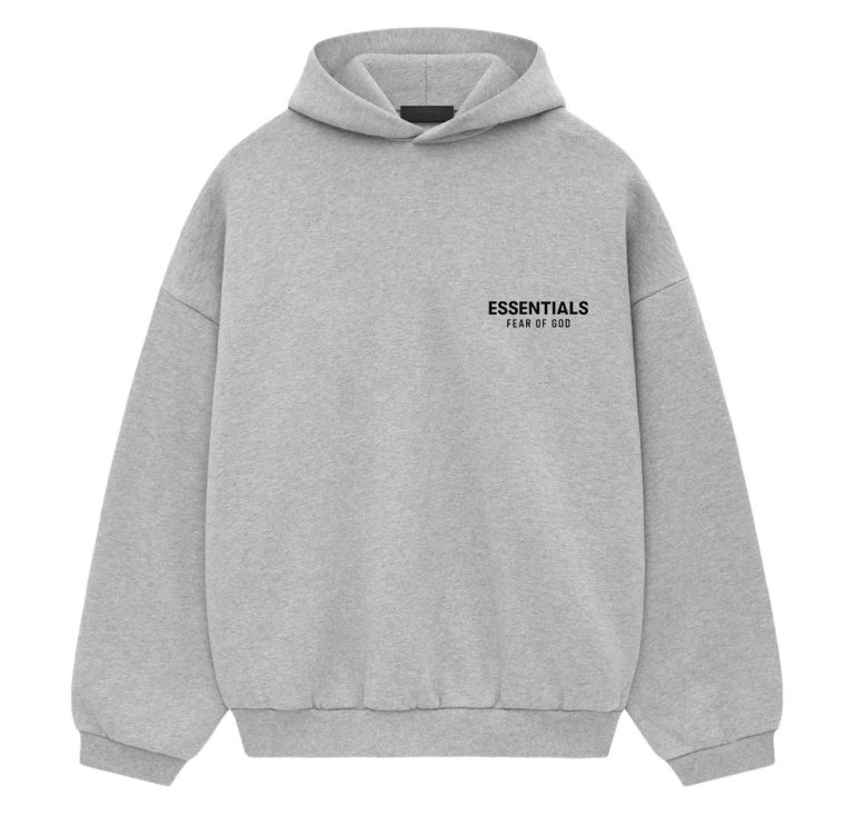 Essentials Fear of God Essentials Gray Logo Pullover Hoodie Cotton Unisex XL