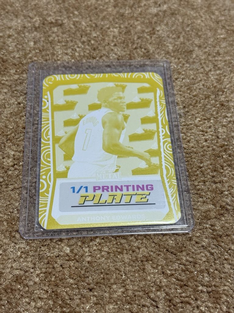 2024 Leaf Metal Thanksgiving Anthony Edwards Yellow Printing Plate 1/1