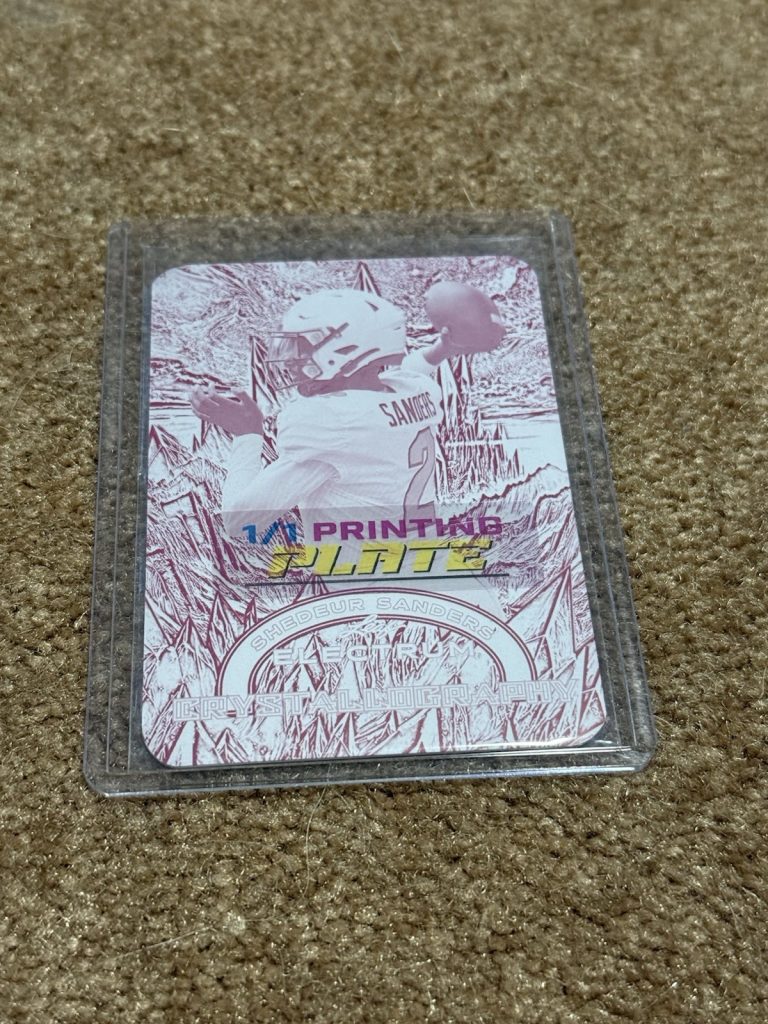 2024 Leaf Electrum Shedeur Sanders Crystallography Magenta Printing Plate 1/1