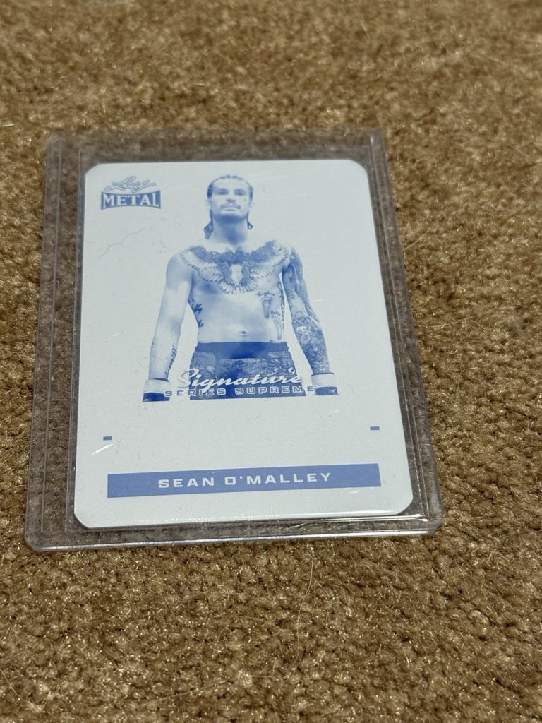2024 Leaf Metal Signature Supreme Sean O'Malley Cyan Printing Plate 1/1
