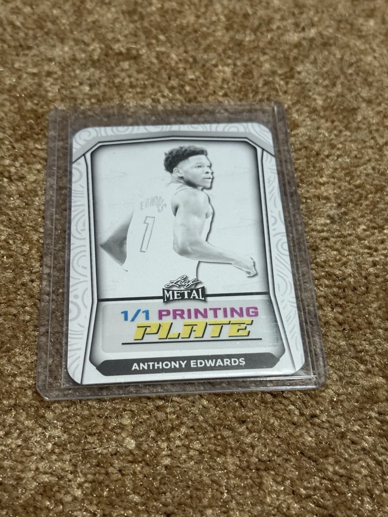 2024 Leaf Metal Thanksgiving Anthony Edwards Yellow Printing Plate 1/1