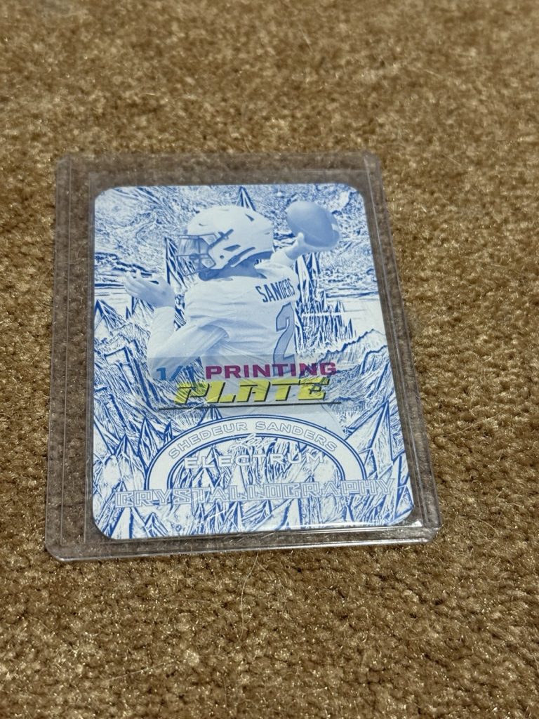 2024 Leaf Electrum Shedeur Sanders Crystallography Cyan Printing Plate 1/1