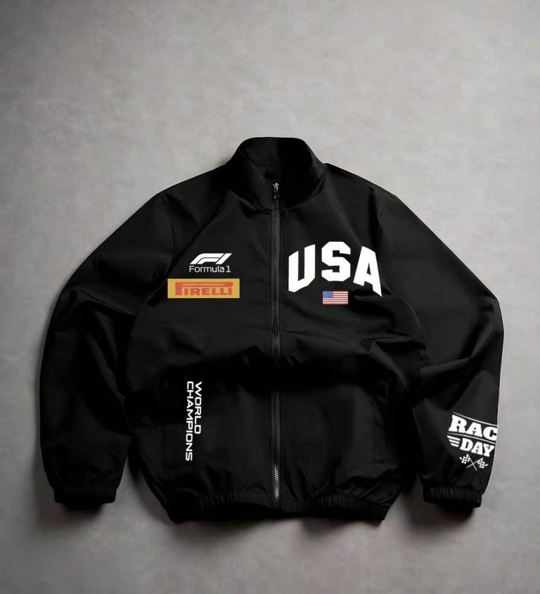 F1 USA Racing Jacket XL Black Full Zip Track World Champions Race Day Mens New