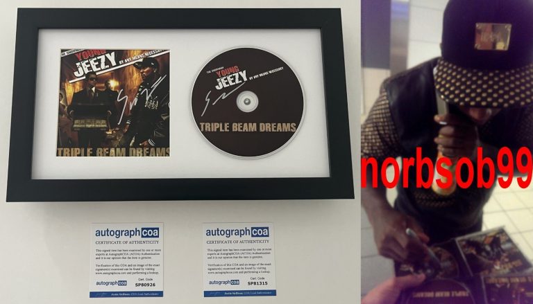 YOUNG JEEZY 2X SIGNED AUTOGRAPH FRAMED & MATTED CD w/EXACT PROOF & ACOA COA