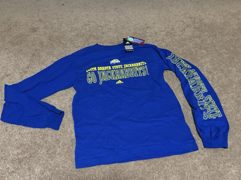 NWT Adidas South Dakota State Jackrabbits Long Sleeve T-Shirt Size S Blue SDSU