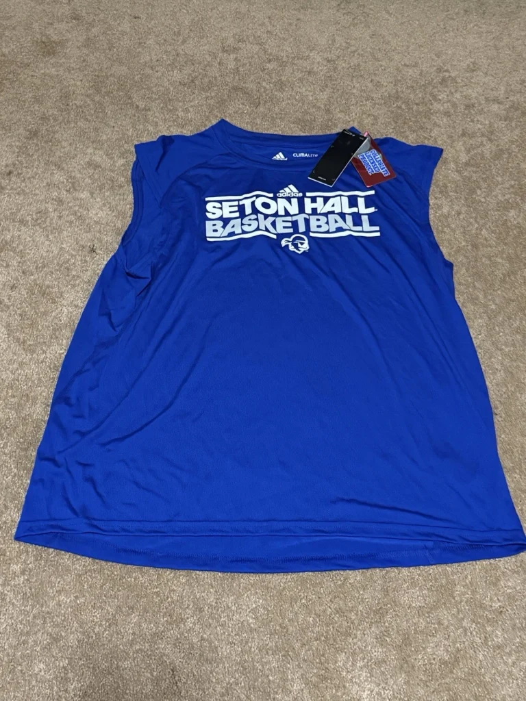 NWT Adidas Seton Hall Pirates Basketball Climalite Sleeveless Shirt S Blue