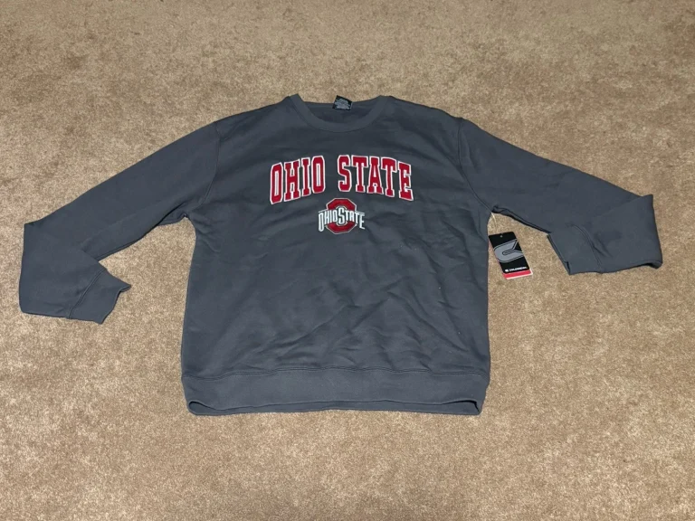 NWT Colosseum Ohio State Buckeyes Embroidered Crewneck Sweatshirt Men's L Gray