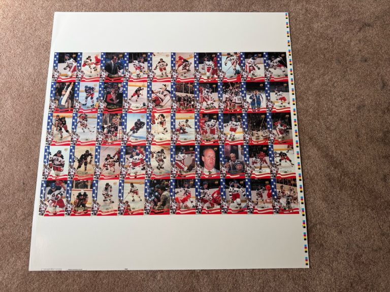1995 Signature Rookies Miracle on Ice Uncut Sheet 1980 USA Hockey Herb Brooks