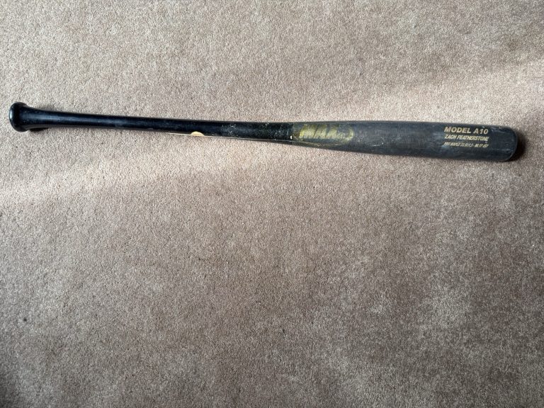 Zach Featherstone Used Cracked MaxBat A10 Pro Maple Bat 33.5/31.5 Bone Hardened