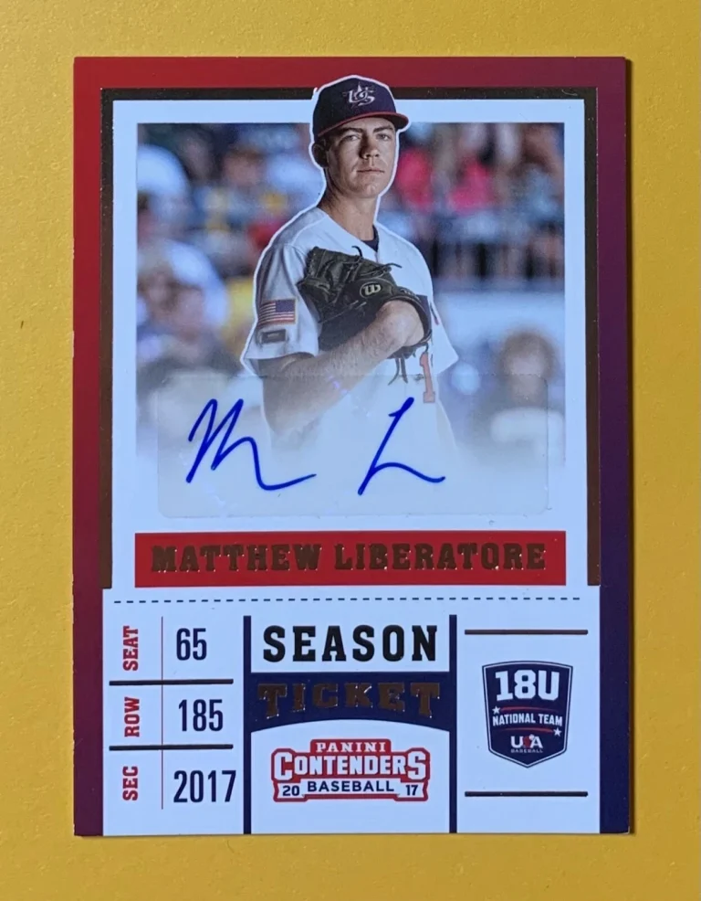 2017 PANINI CONTENDERS USA MATTHEW LIBERATORE SEASON TICKET AUTO #USA18-ML RAYS