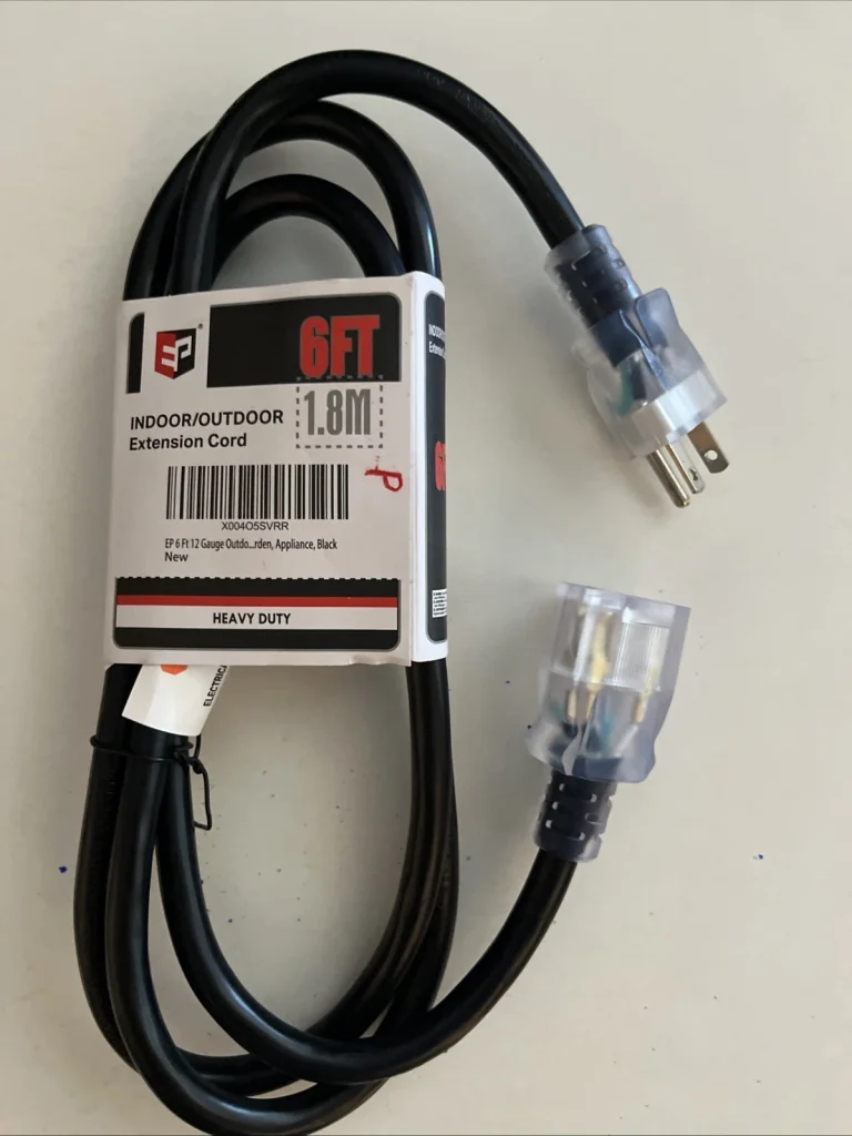 EP 6' 12 Gauge 20A 250V Lighted Heavy Duty Extension Cord NEMA 6-20P to 6-20R B5