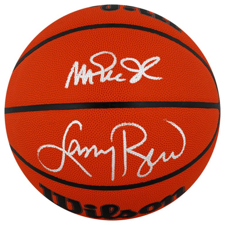 Larry Bird & Magic Johnson Signed Wilson I/O NBA Basketball (BIRD HOLO / SS COA)