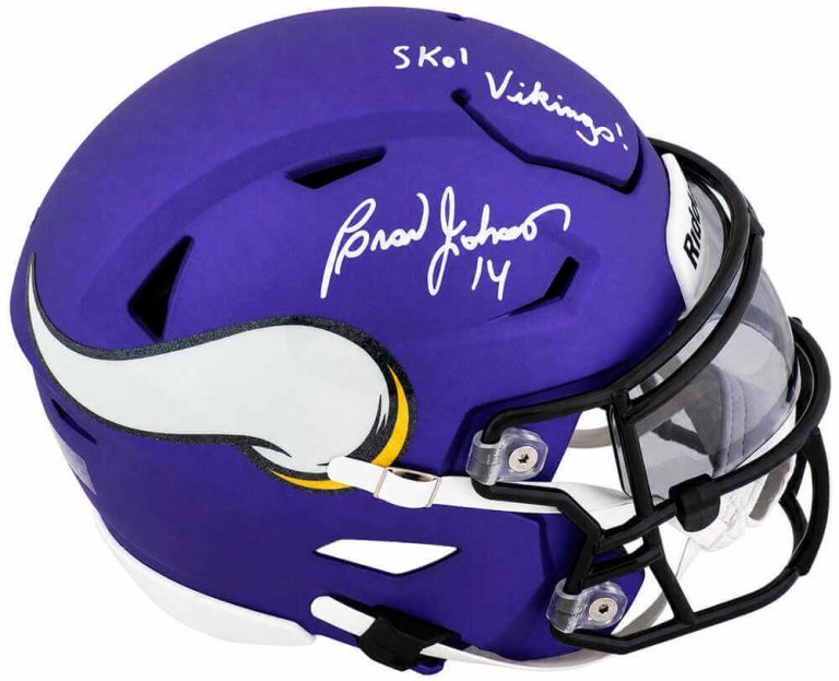 Brad Johnson Signed Vikings Riddell Mid-Size MIDI SpeedFlex Helmet w/INS -SS COA
