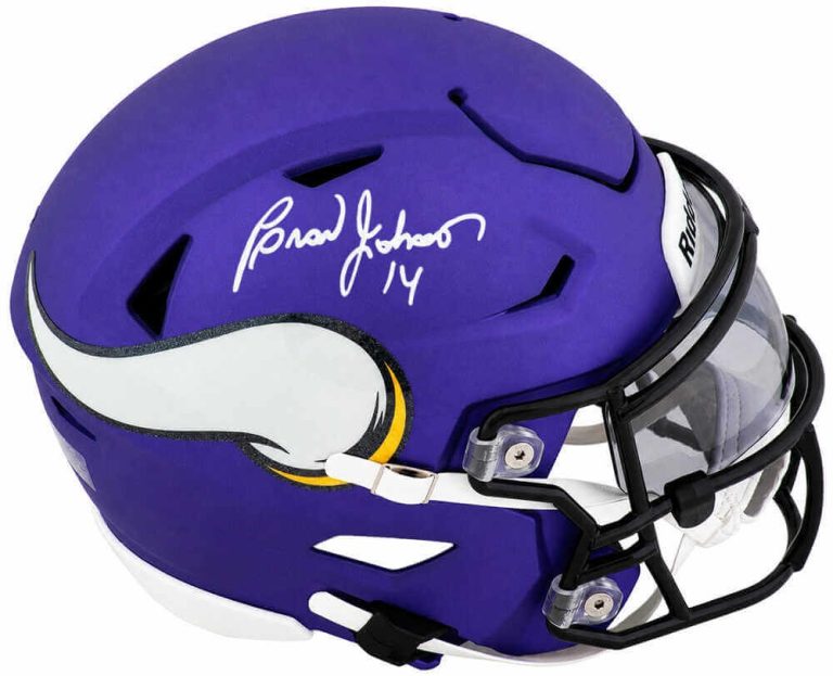 Brad Johnson Signed Vikings Riddell Mid-Size (MIDI) SpeedFlex Helmet - (SS COA)