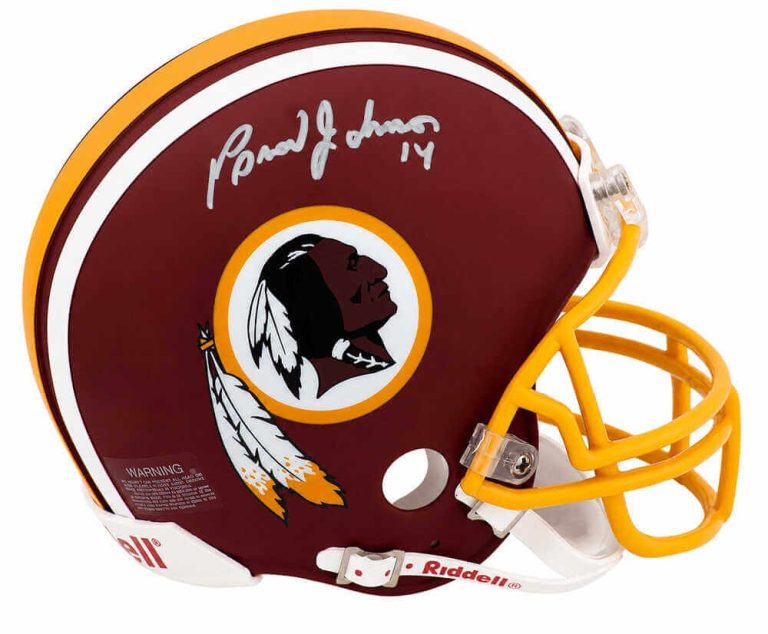 Brad Johnson Signed Washington T/B Riddell (VSR4) Mini Helmet  - (SCHWARTZ COA)