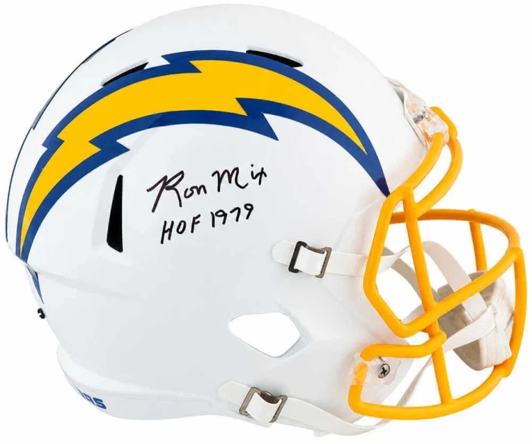 Ron Mix Signed Chargers Color Rush Royal F/S Replica Helmet w/HOF'79 - (SS COA)