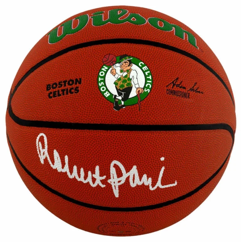 Robert Parish Signed Wilson Boston Celtics Logo NBA Basketball - (SCHWARTZ COA)