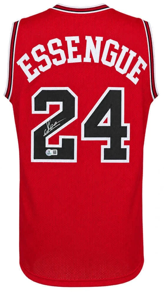 Noa Essengue (BULLS) Signed Red Custom Basketball Jersey - (BECKETT COA)