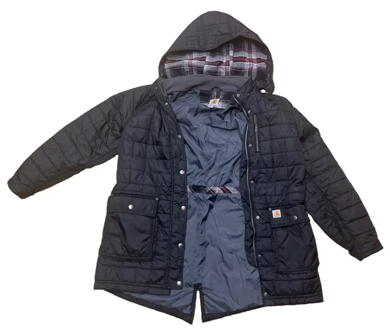 Carhartt Amoret Quilted Jacket Womens Size L (12/14) Hooded Puffer Black