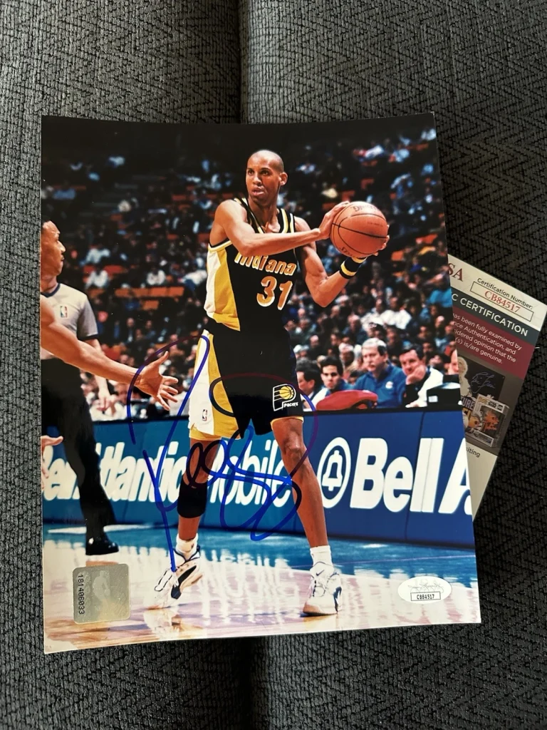 Reggie Miller Signed 8 X 10 Photo JSA Authenticated COA Indiana Pacers