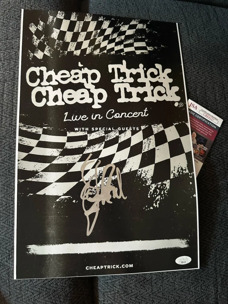 Rick Nielsen Signed Cheap Trick Poster 11 X 17 JSA Authentication COA