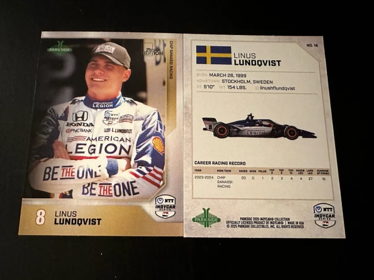 2025 Parkside First Edition Indy Car Trading Card 500 Linus Lundqvist