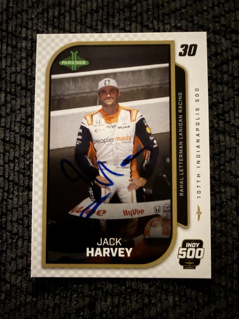 2024 Parkside Indy Car Trading Card 500 Signed Jack Harvey
