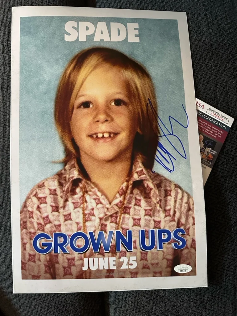 David Spade Signed Grown Ups Poster 11 X 17 JSA Authentication COA