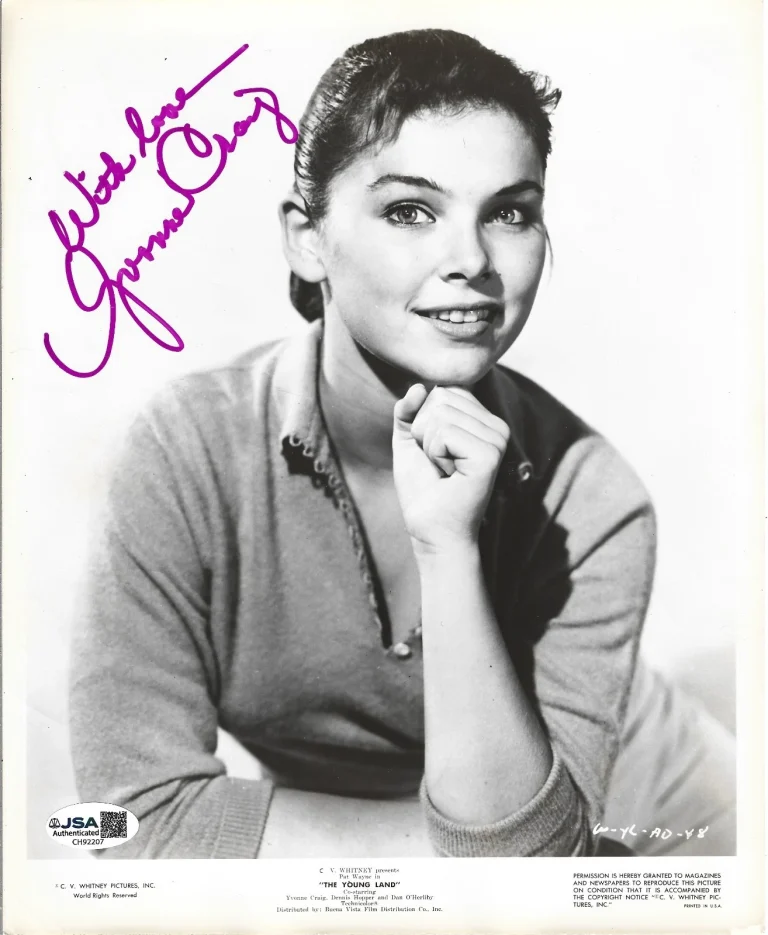Yvonne Craig SIGNED 1959 Young Land Promo Photo JSA COA Autograph Batgirl Batman