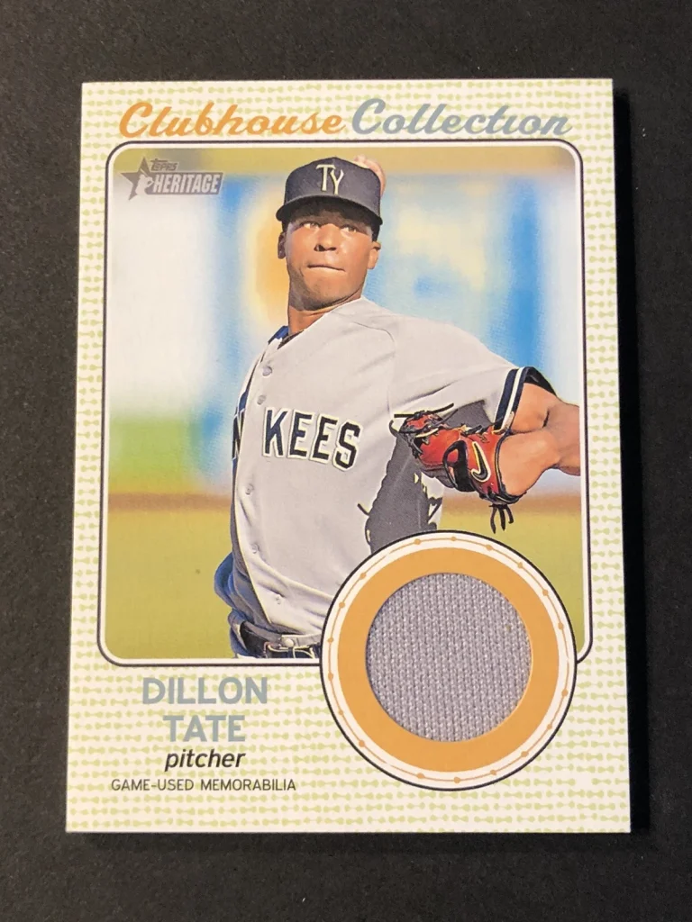 DILLON TATE 2017 TOPPS HERITAGE MINORS CLUBHOUSE COLLECTION GAME USED RELIC