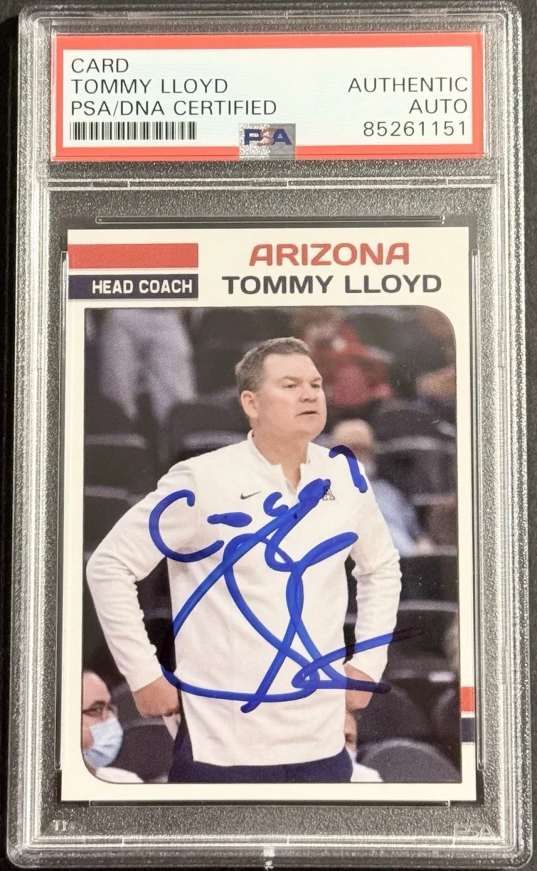 Tommy Lloyd Signed Autographed Arizona Wildcats Custom Card PSA/DNA Slabbed