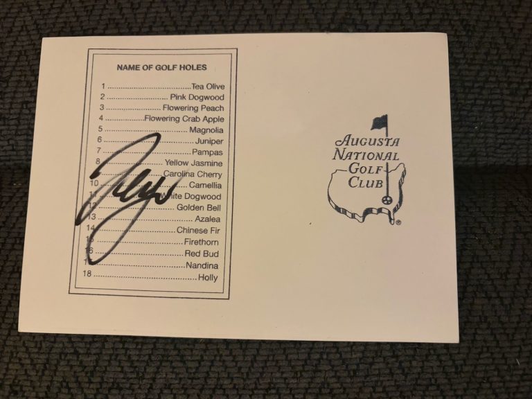 Sergio Garcia Signed Masters Scorecard Autographed PGA Golf Legend Light Crease