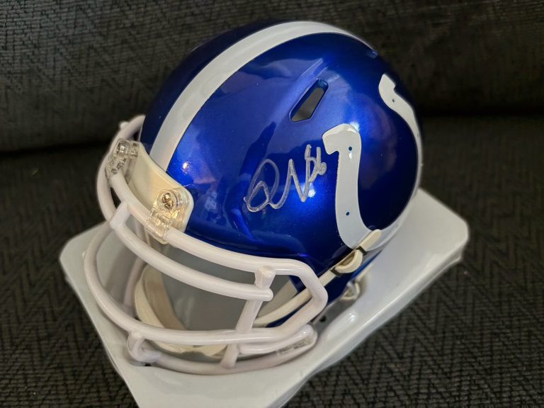 Quenton Nelson Signed Mini Helmet Indianapolis Colts Flash