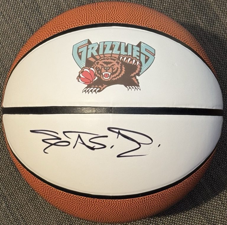 Shareef Abdur-Rahim Signed Autographed Memphis Grizzlies Logo Basketball JSA COA